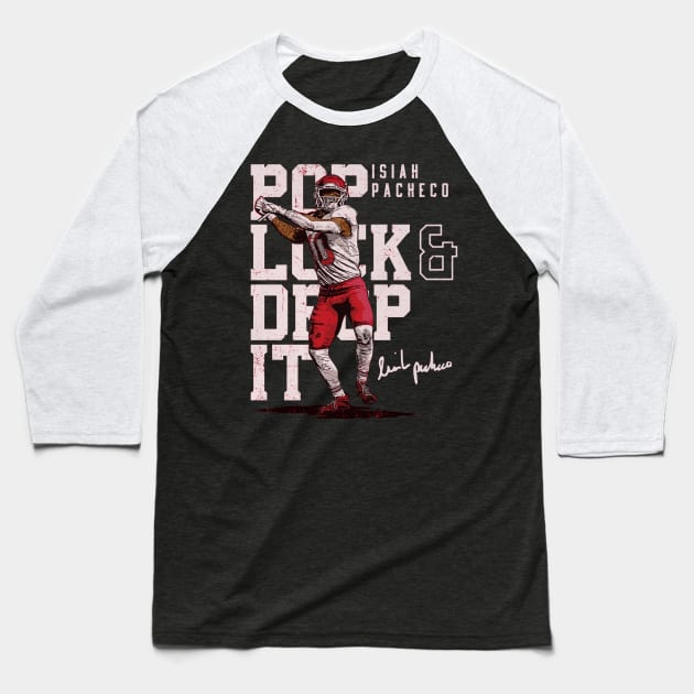 Isiah Pacheco Kansas City Pop Lock & Drop It Baseball T-Shirt by Chunta_Design